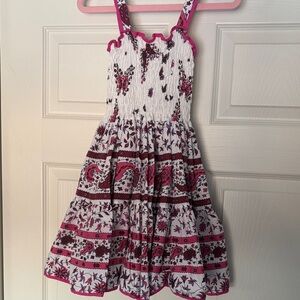 Adorable Pink and White Floral Kids Dress